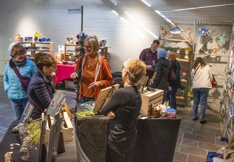 Visitors check out the goods in the Corkran Studio.